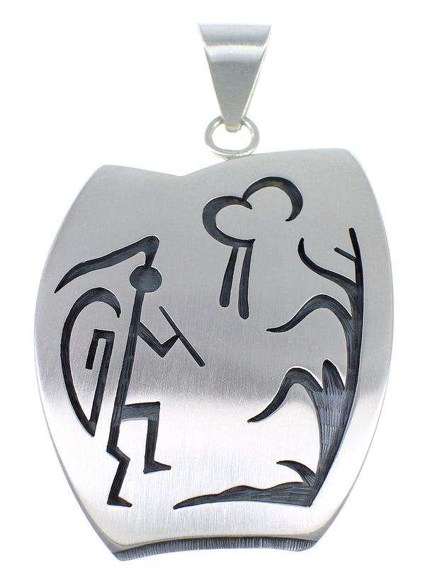 Hopi George Phillips Kokopelli Corn Stalk Sterling Silver Pendant EX53895